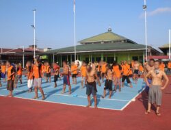 Warga Binaan Lapas Banjarmasin Ikuti Senam Pagi Sebagai Bagian Pembinaan Jasmani