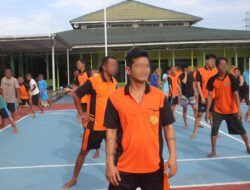 Lapas Banjarmasin Gelar Senam Pagi Bersama Warga Binaan Blok D