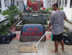 Tamping Kebersihan Blok C Lapas Banjarmasin Laksanakan Kegiatan Rutin