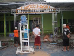 Warga Binaan Lapas Banjarmasin Rampungkan Pembangunan Gapura Masjid Baabud Taqwa