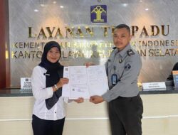Lapas Banjarmasin Terima Sertifikat Merek Resmi Dari Kementerian Hukum Dan HAM RI