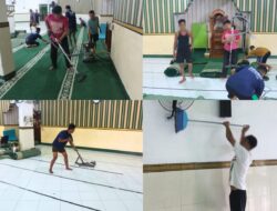 Kebersihan Masjid Jadi Cermin Hati, Warga Binaan Lapas Banjarmasin Lakukan Gotong Royong