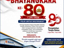 GUDANG BULOG SAUMLAKI Mengucapkan DIRGAHAYU BHAYANGKARA KE-80 1 Juli 2026 “POLRI UNTUK MASYARAKAT”