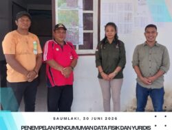 Kantah Tanimbar Umumkan Data PTSL di Dua Desa Selaru