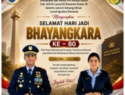 KOMANDAN DAN KETUA PIA ARDHYA GARINI CABANG 9/DAERAH II LANUD IGNATIUS DEWANTO KODAU III Beserta Seluruh Keluarga Besar Lanud Ignatius Dewanto Mengucapkan SELAMAT HARI BHAYANGKARA KE-80