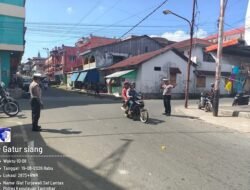 Jaga Kelancaran Arus Lalu Lintas dan Keselamatan Pengguna Jalan, Sat Lantas Polres Tanimbar Gelar Pengaturan Siang