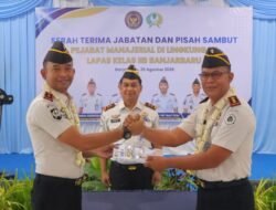 Kalapas Narkotika Karang Intan Yugo Hadiri Serah Terima Jabatan Kalapas Banjarbaru