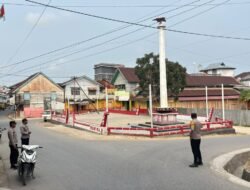 Polsek Tanut Gelar Strong Point Pagi di Kota Larat
