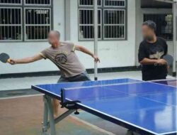 Lapas Banjarmasin Gelar Pembinaan Jasmani Warga Binaan melalui Tenis Meja